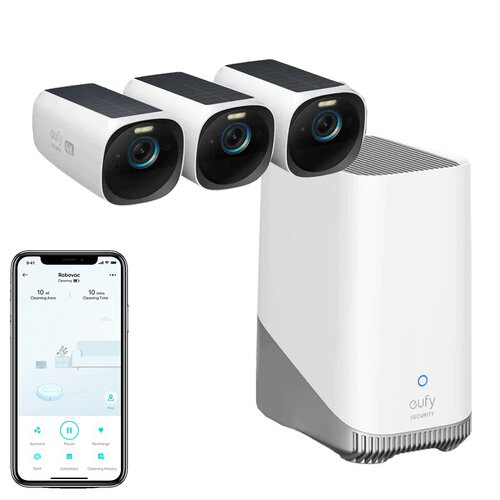 Kamera EUFY eufyCam 3 Zewnętrzna, Wi-Fi (3 szt.) + Stacja bazowa