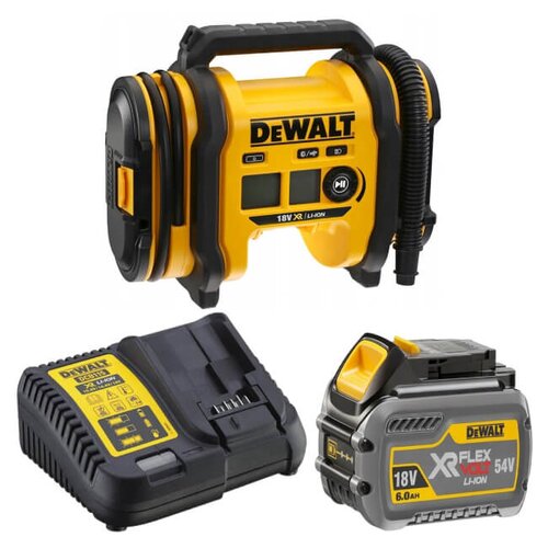 Kompresor bezzbiornikowy DEWALT DCC018N + Akumulator DEWALT DCB546-XJ 6Ah 18V + Ładowarka DEWALT DCB115-QW