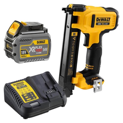 Zszywacz akumulatorowy DEWALT DCN701N-XJ + Akumulator DEWALT DCB546-XJ 6Ah 18V + Ładowarka DEWALT DCB115-QW