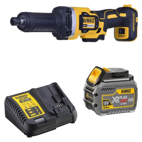 Szlifierka prosta DEWALT DCG426N + Akumulator DEWALT DCB546-XJ 6Ah 18V + Ładowarka DEWALT DCB115-QW