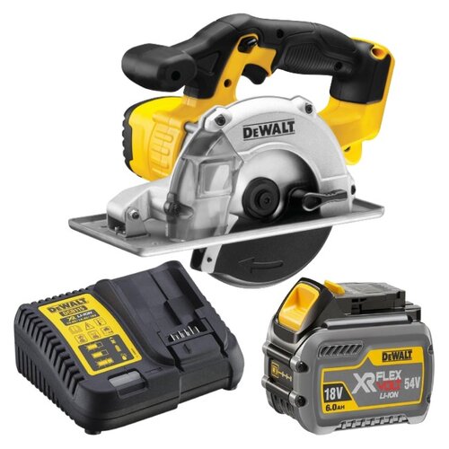 Pilarka tarczowa DEWALT DCS373N + Akumulator DEWALT DCB546-XJ 6Ah 18V + Ładowarka DEWALT DCB115-QW