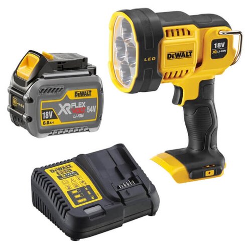 Latarka DEWALT DCL043-XJ + Akumulator DEWALT DCB546-XJ 6Ah 18V + Ładowarka DEWALT DCB115-QW