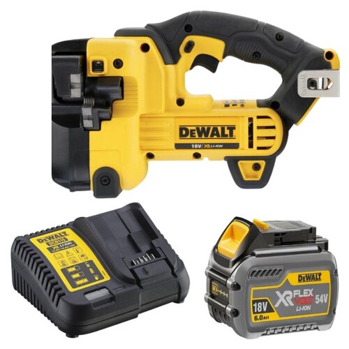 Nożyce do prętów DEWALT DCS350N-XJ + Akumulator DEWALT DCB546-XJ 6Ah 18V + Ładowarka DEWALT DCB115-QW