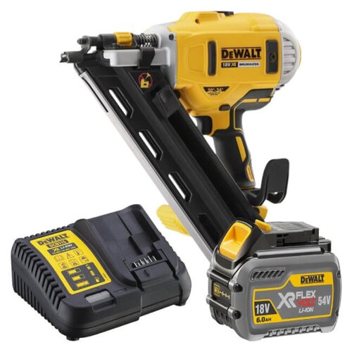 Gwoździarka akumulatorowa DEWALT DCN692N + Akumulator DEWALT DCB546-XJ 6Ah 18V + Ładowarka DEWALT DCB115-QW