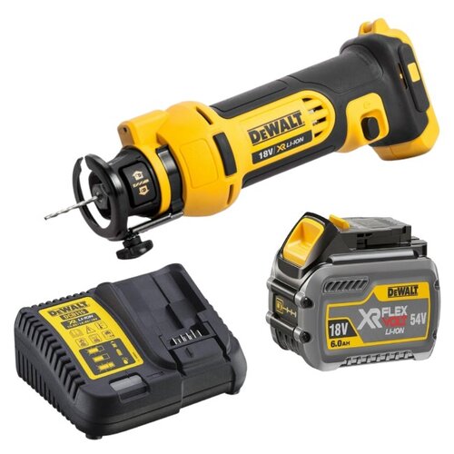 Frezarka DEWALT DCS551N-XJ + Akumulator DEWALT DCB546-XJ 6Ah 18V + Ładowarka DEWALT DCB115-QW