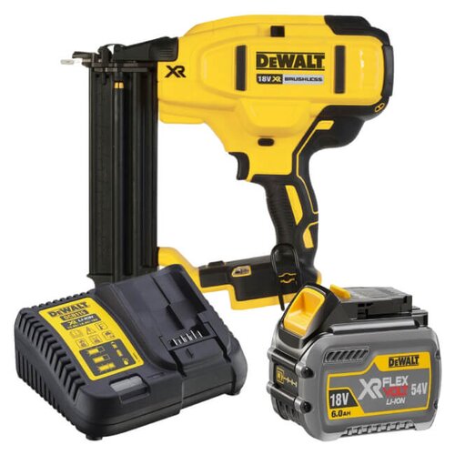 Gwoździarka DEWALT DCN680N + Akumulator DEWALT DCB546-XJ 6Ah 18V + Ładowarka DEWALT DCB115-QW