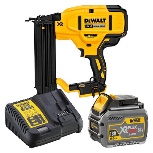 Gwoździarka DEWALT DCN680NT + Akumulator DEWALT DCB546-XJ 6Ah 18V + Ładowarka DEWALT DCB115-QW