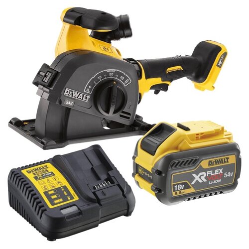 Bruzdownica DEWALT DCG200NT + Akumulator DEWALT XR DCB547-XJ 9Ah 18/54V + Ładowarka DEWALT DCB115-QW