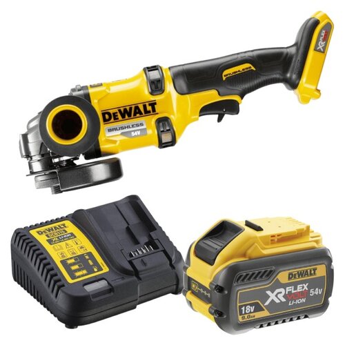 Szlifierka kątowa DEWALT XR FlexVolt 54V DCG414N + Akumulator DEWALT XR DCB547-XJ 9Ah 18/54V + Ładowarka DEWALT DCB115-QW