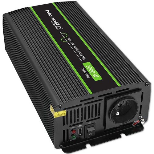 Przetwornica QOLTEC Monolith 12V na 230V 1000W/2000W Czysta sinusoida