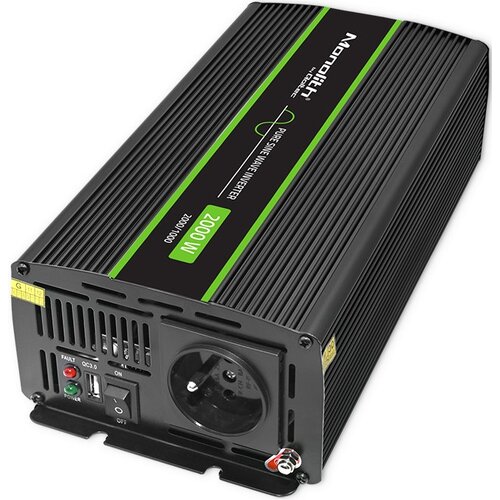 Przetwornica QOLTEC Monolith 24V na 230V 1000W/2000W Czysta sinusoida