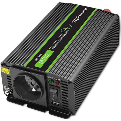 Przetwornica QOLTEC Monolith 24V na 230V 300W/600W Czysta sinusoida