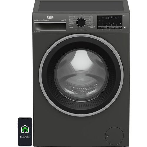 Pralka BEKO B3WFU57215MPB B300 7kg 1200 obr Manhattan Gray SteamCure Slim A OptiSense, program StainExpert