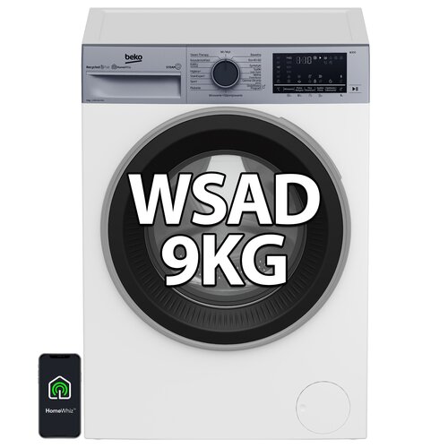 Pralka BEKO B3WFU59415WSPBS B300 9kg 1400 obr SteamCure Silnik Inwerterowy A