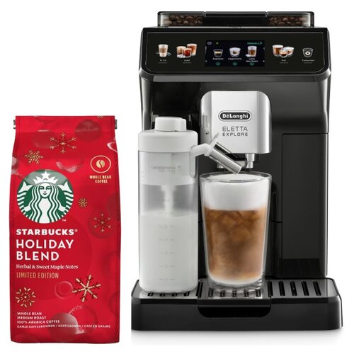 Ekspres DELONGHI Eletta Explore ECAM450.55.G + Kawa ziarnista STARBUCKS Holiday Blend Arabica 0.19 kg