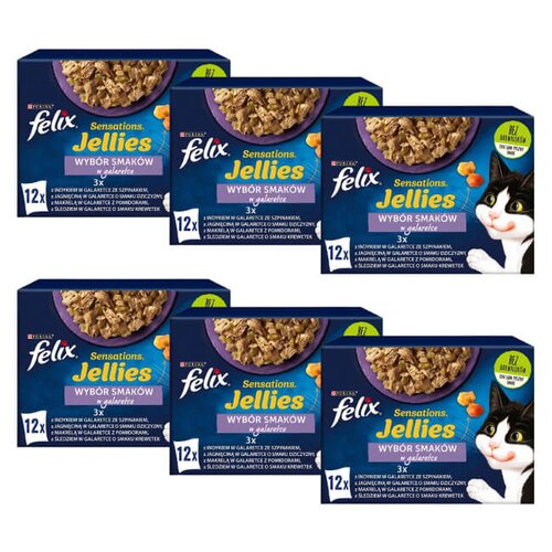 Karma dla kota FELIX Sensations Jellies Wybór smaków (72 x 85 g)