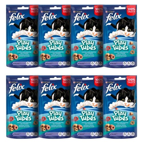 Przysmak dla kota FELIX Play Tubes Pieczona ryba i krewetki 8 x 50g