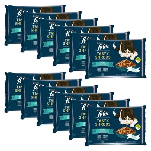 Karma dla kota FELIX Tasty Shreds Łosoś i tuńczyk (48 x 80 g)
