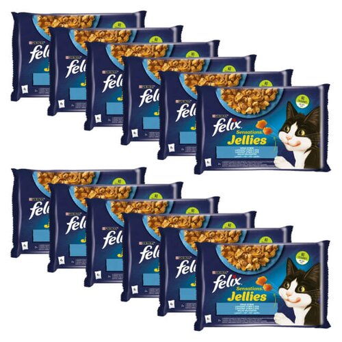 Karma dla kota FELIX Sensations Jellies Smaki rybne (48 x 85 g)