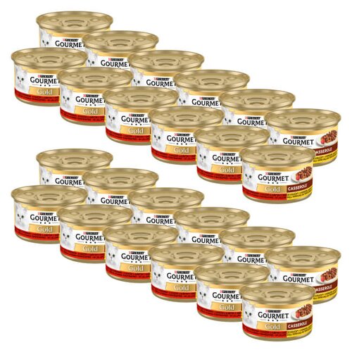 Karma dla kota GOURMET Gold Casserole Wołowina i kurczak w sosie pomidorowym 24 x 85 g