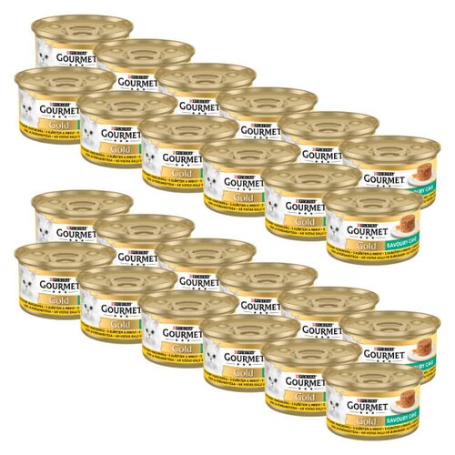 Karma dla kota GOURMET Gold Savoury Cake Kurczak i marchewka 24 x 85 g
