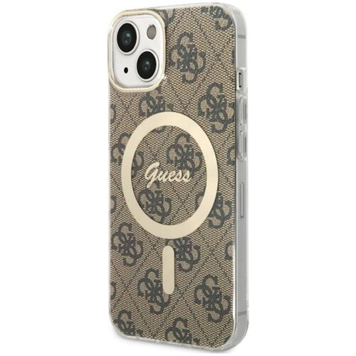 Etui GUESS 4G MagSafe do Apple iPhone 14 Brązowy