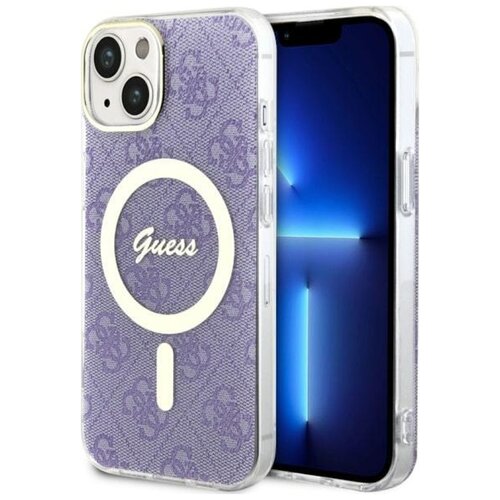 Etui GUESS 4G MagSafe do Apple iPhone 14 Plus Purpurowy