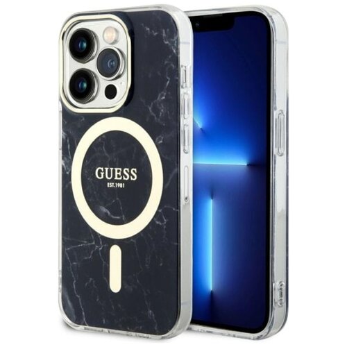 Etui GUESS Marble MagSafe do Apple iPhone 14 Pro Max Czarny
