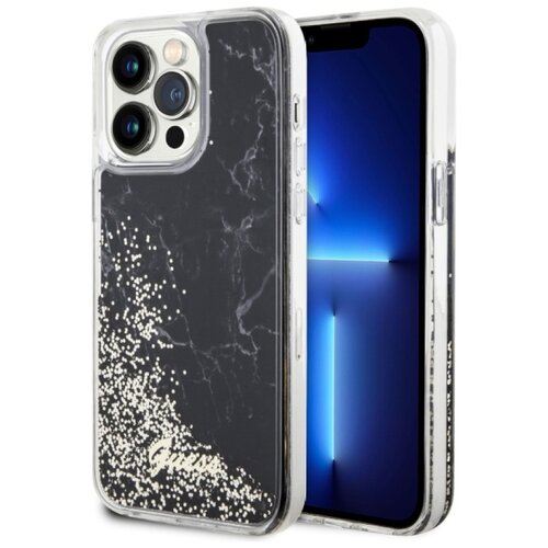 Etui GUESS Liquid Glitter Marble do Apple iPhone 14 Pro Max Czarny