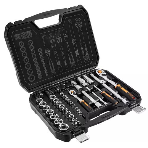 Zestaw kluczy nasadowych NEO TOOLS 10-054 1/2, 1/4 cala (73 elementy)