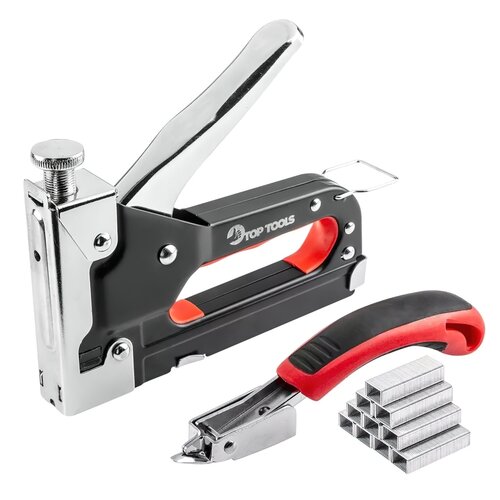 Zszywacz tapicerski TOP TOOLS 41E915 + Wyciągacz do zszywek