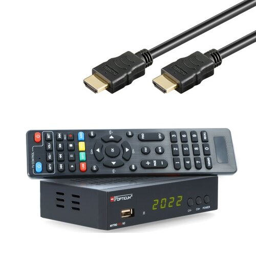 Dekoder OPTICUM NYTROBOX NS H.265 DVB-T2/HEVC/H.265 + Kabel HDMI - HDMI GOOBAY 1.5 m