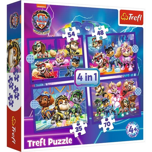 Puzzle TREFL Psi Patrol Bohaterowie na ratunek 4w1 The Mighty Movie 2023 34621 (207 elementów)