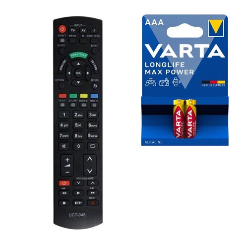 Pilot uniwersalny LINECORR UCT-045 do TV Panasonic + Baterie AAA LR3 VARTA Max Tech (2 szt.)