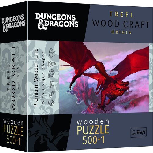Puzzle TREFL Wood Craft Starożytny czerwony smok 20181 (501 elementów)