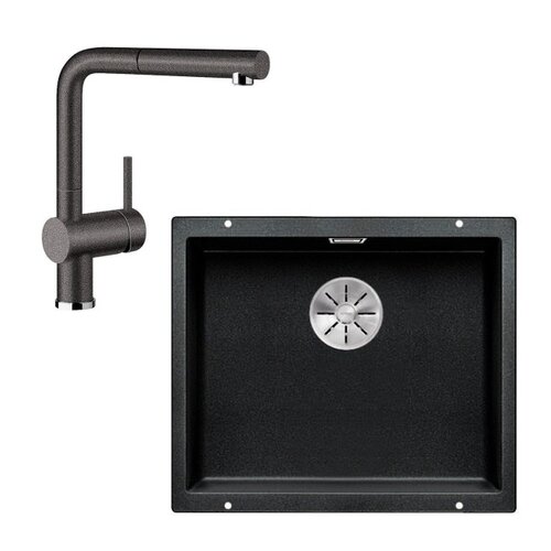 Zlewozmywak BLANCO Subline 500-U 523432 Antracyt + Bateria BLANCO Linus-S 516688 Antracyt