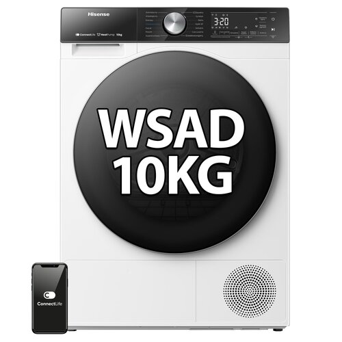 Suszarka HISENSE DH5S102BW Seria 5S z pompą ciepła 10 kg IonAir Wi-Fi
