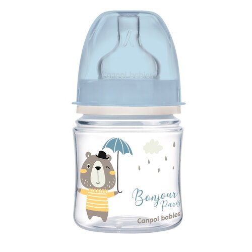 Butelka CANPOL BABIES EasyStart Bonjour Paris 120 ml Niebieski