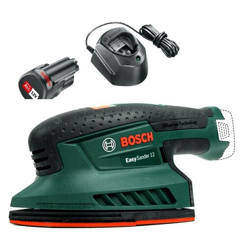 Szlifierka oscylacyjna BOSCH EasySander 12 + Akumulator BOSCH 1600A01L3D 1.5Ah 12V + Ładowarka