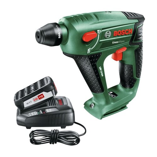 Młotowiertarka BOSCH Uneo Maxx 060395230C + Zestaw BOSCH akumulator + Ładowarka 1600A00K1P