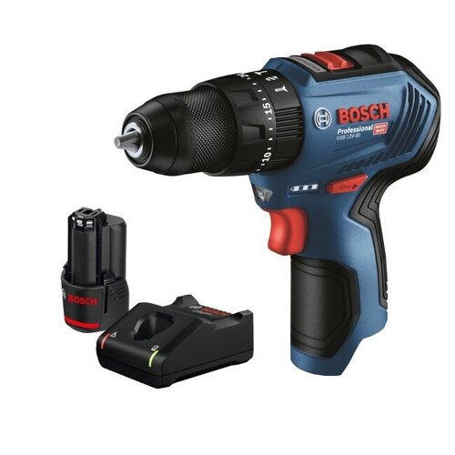Wiertarko-wkrętarka BOSCH Professional GSB 12V-30 06019G9102 + Ładowarka BOSCH Professional GAL 12V-40 + Akumulator BOSCH Professional 1600Z0002X 2Ah 12V