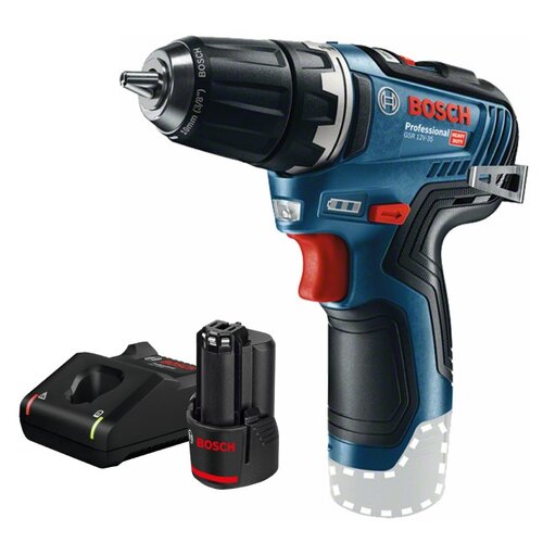 Wiertarko-wkrętarka BOSCH Professional GSR 12V-35 06019H8000 + Ładowarka BOSCH Professional GAL 12V-40 + Akumulator BOSCH Professional 1600Z0002X 2Ah 12V