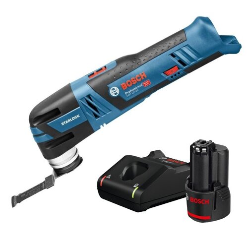 Narzędzie wielofunkcyjne BOSCH GOP 12V-28 06018B5001 + Ładowarka BOSCH Professional GAL 12V-40 + Akumulator BOSCH Professional 1600Z0002X 2Ah 12V