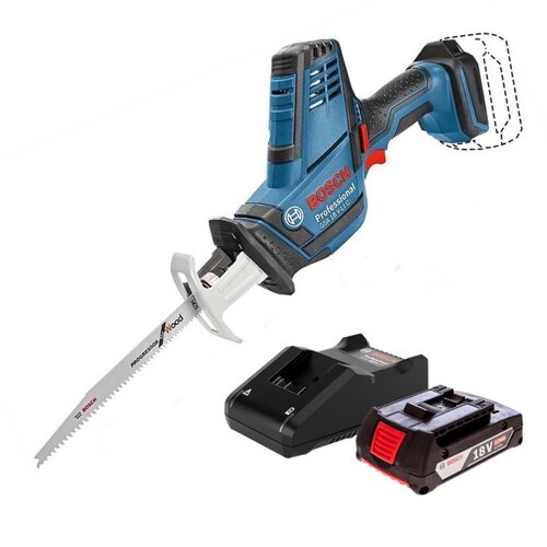 Piła szablasta BOSCH GSA 18 V-LI C 06016A5001 + Ładowarka BOSCH Professional GAL 18V-40 1600A019RJ + Akumulator BOSCH Professional GBA 1600Z00036 2Ah 18V
