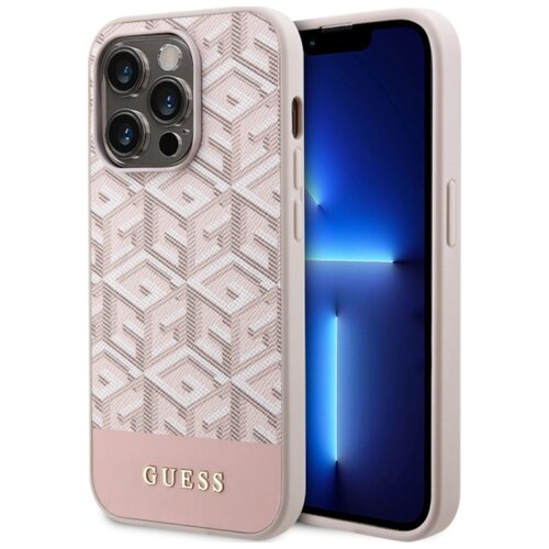 Etui GUESS GCube Stripes MagSafe do Apple iPhone 14 Pro Różowy