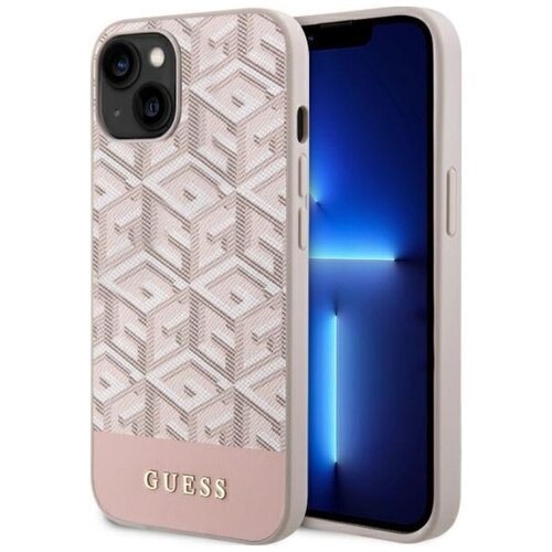 Etui GUESS GCube Stripes MagSafe do Apple iPhone 14 Plus Różowy