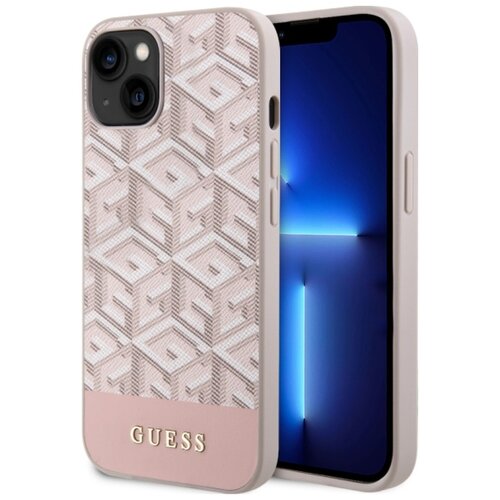 Etui GUESS GCube Stripes MagSafe do Apple iPhone 14 Różowy