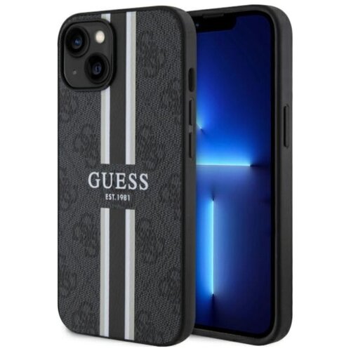 Etui GUESS 4G Printed Stripes MagSafe do Apple iPhone 14 Plus Czarny