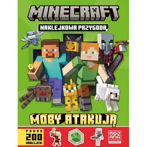 Książka z zadaniami Minecraft Naklejkowa przygoda Moby atakują (miękka okładka)