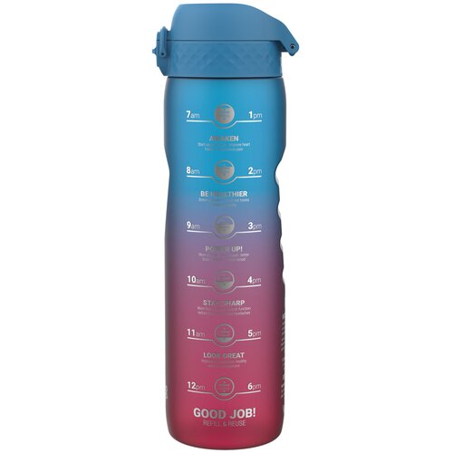 Butelka plastikowa ION8 I8RF1000PBPMOT Różowo-niebieski